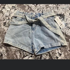 Tie Front Jean Shorts
